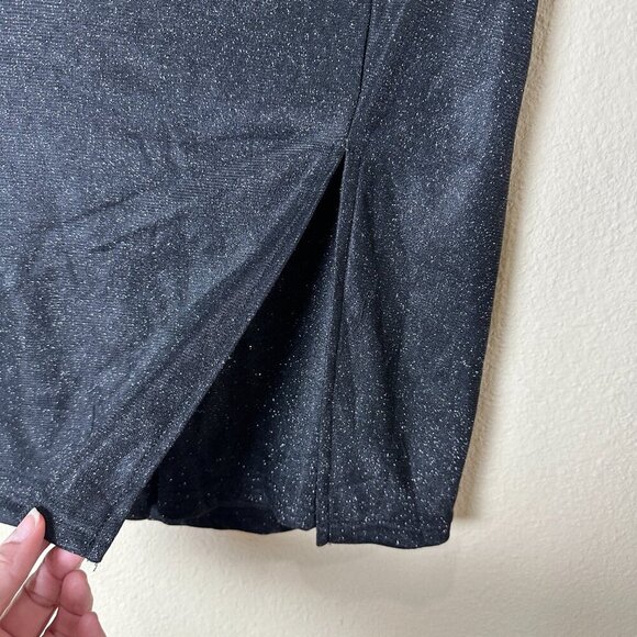 NWT WDIRARA Sparkly Black Shimmer Skort Skirt with Shorts Size Large - Picture 3 of 10